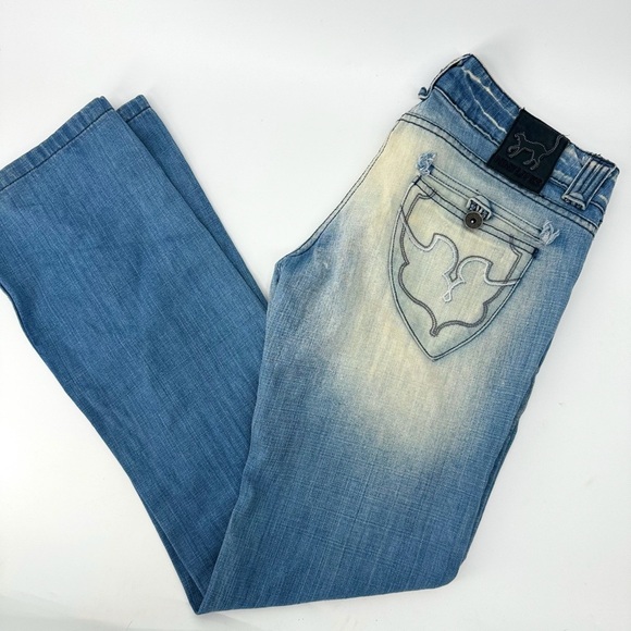 Nine Lives Y2K Straight Leg Distressed Back Pocket Detailed Jeans - Picture 4 of 4